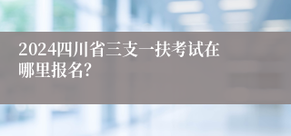 2024四川省三支一扶考试在哪里报名？